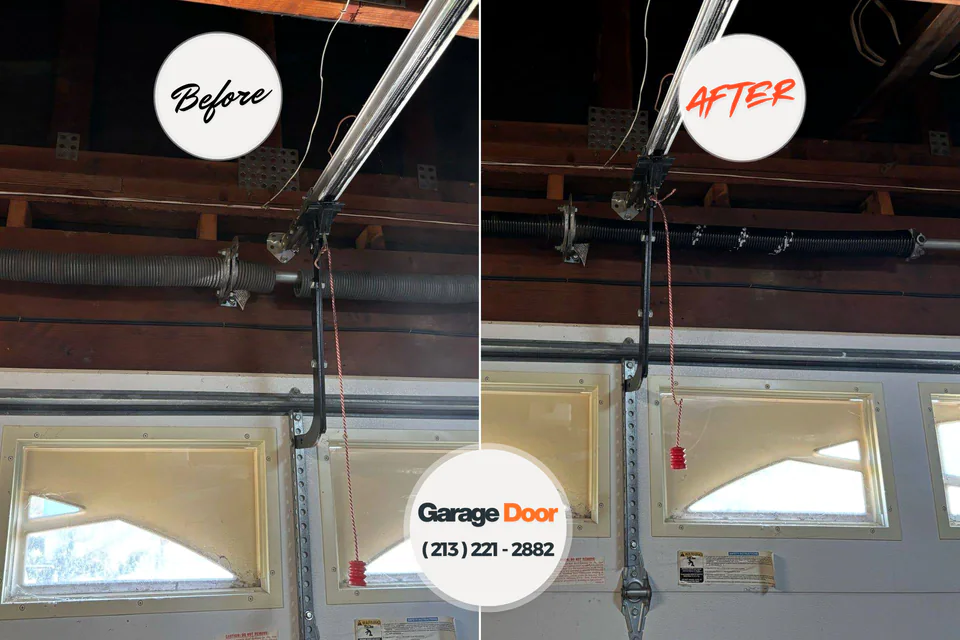 Before and after: garage door repair Louisville, GA